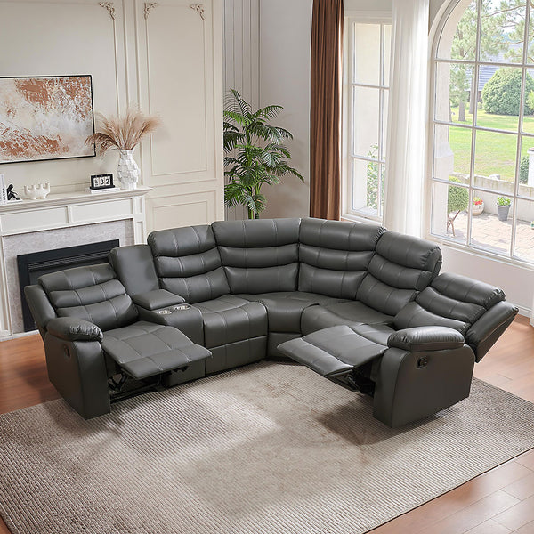 Comfortable Air Leather Recliner Sectional - Model 8005