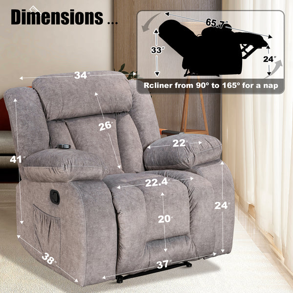 Recliner Chair with Massage and Heating Function - Model 8104