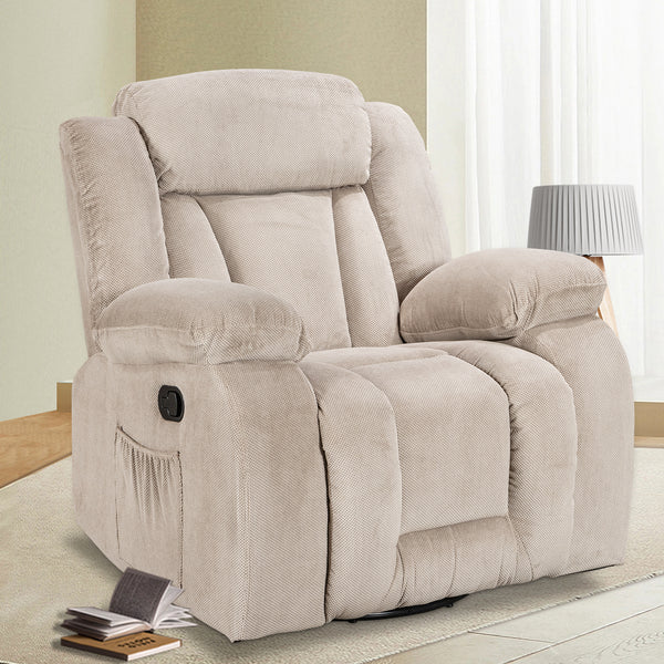 Manual Recliner Chair with Massage and Heating - 8104