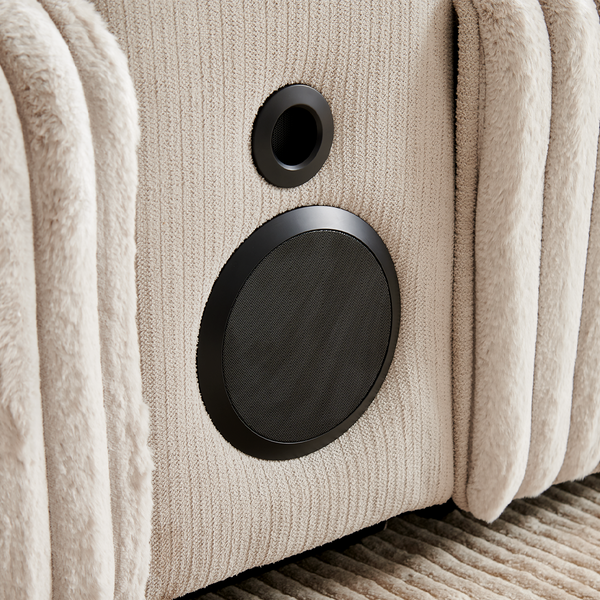 2-Seater Recliner Sofa with Built-In Speakers & Ambient Lighting (Crodury Fabric)