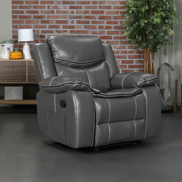 Air Leather Recliner with Massage and Heating - Model 8220