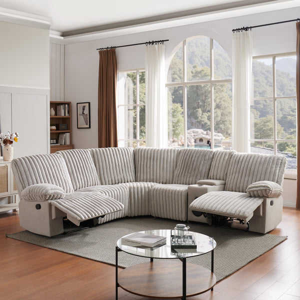 3 Seater Recliner Sofa Set | Crodury Fabric Recliner | Bluetooth Audio & USB Port