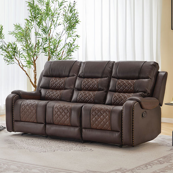 Air Leather Manual  Recliner Sofa for Sale With Massage and Heating + Model 8317