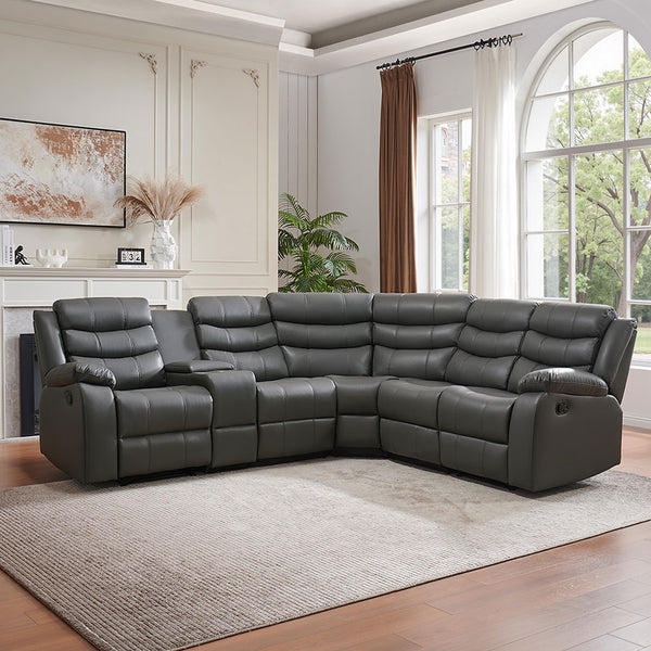 Comfortable  Air Leather Recliner Sectional - Model 8005