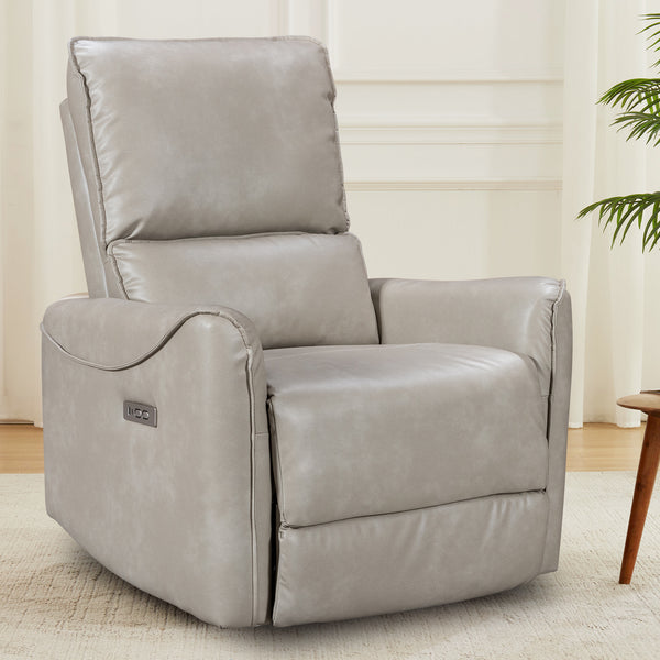 Modern Style Power Recliner Chair with Rocker and Swivel Function - Model 8445