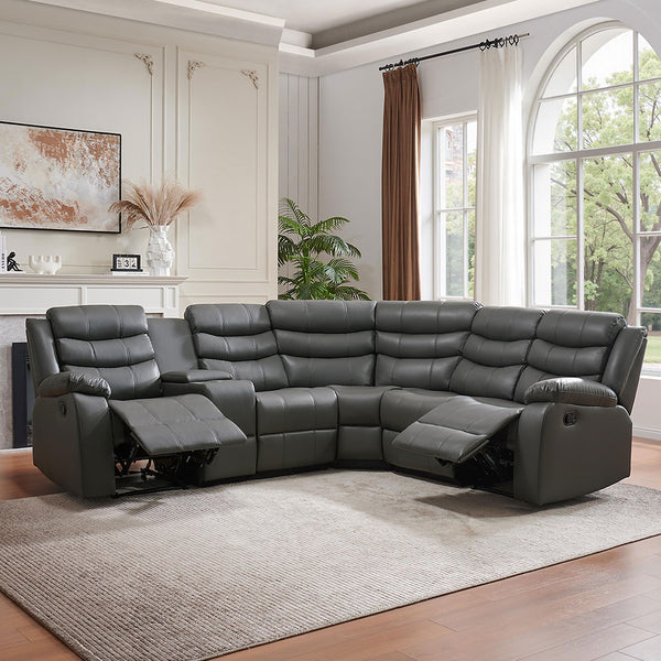 Comfortable  Air Leather Recliner Sectional - Model 8005