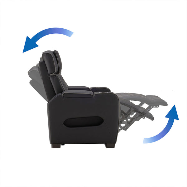 Air Leather Recliner With Mood Lighting and Cup Holder For Living Room - 8456