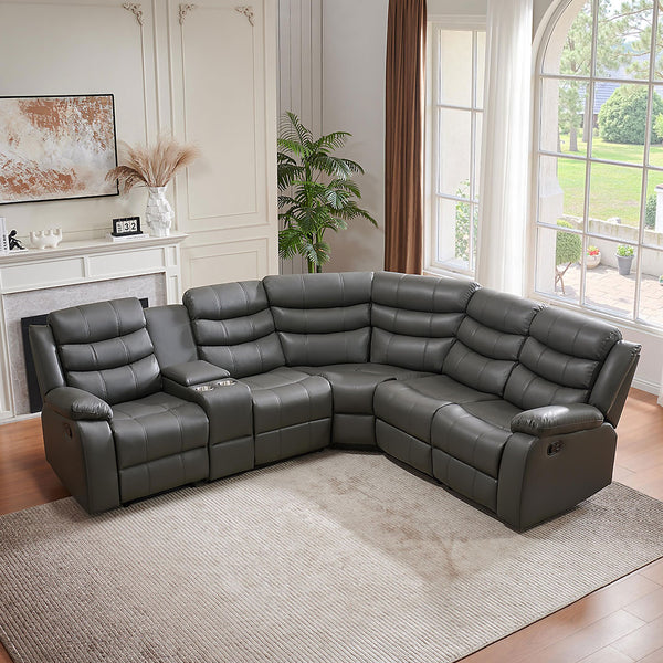 Comfortable  Air Leather Recliner Sectional - Model 8005