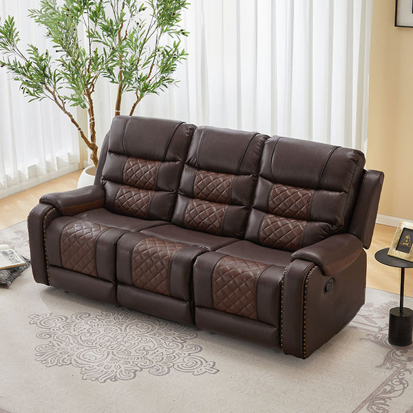 Air Leather Manual  Recliner Sofa for Sale With Massage and Heating + Model 8317