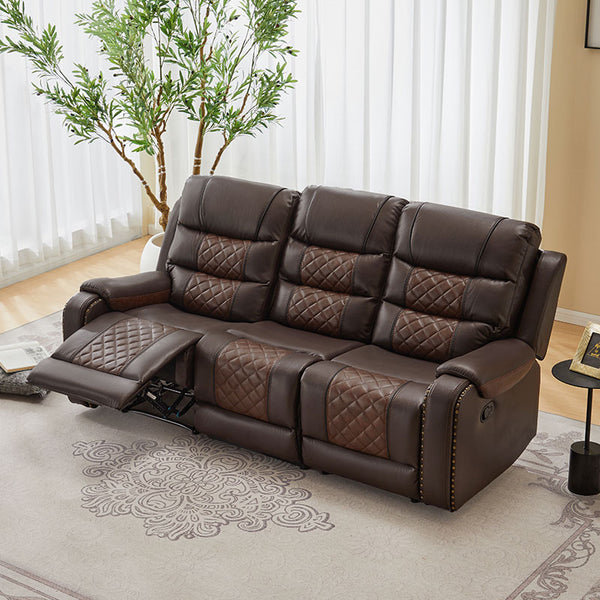 Air Leather Manual  Recliner Sofa for Sale With Massage and Heating + Model 8317