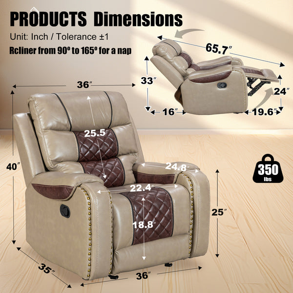 Luxury Leather Rocking Recliner - Model 8317