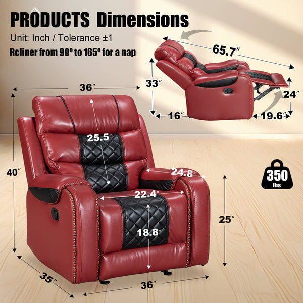 Luxury Leather Rocking Recliner - Model 8317
