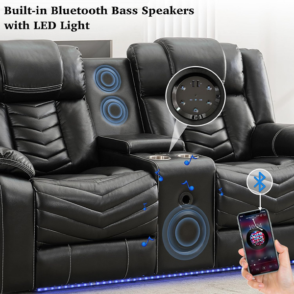 Chunyun executive leather recliner sofa, multifunctional recliner with professionally tuned sound system