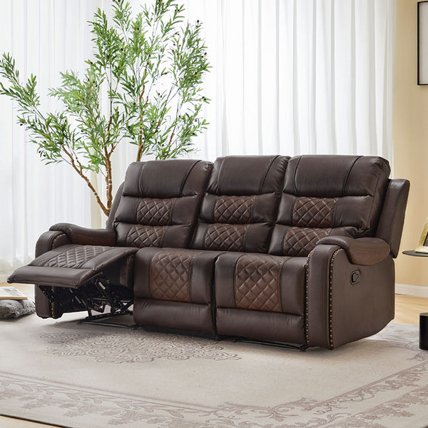Air Leather Manual  Recliner Sofa for Sale With Massage and Heating + Model 8317