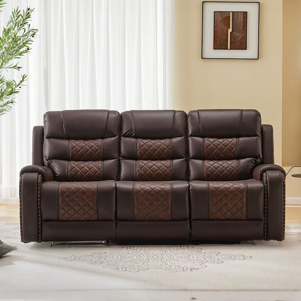 Air Leather Manual  Recliner Sofa for Sale With Massage and Heating + Model 8317