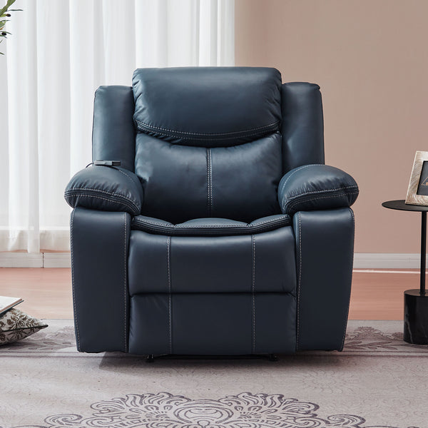 Air Leather Recliner with Massage and Heating - Model 8220