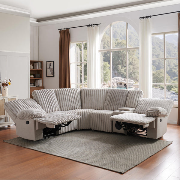 3 Seater Recliner Sofa Set | Crodury Fabric Recliner | Bluetooth Audio & USB Port