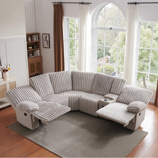 3 Seater Recliner Sofa Set | Crodury Fabric Recliner | Bluetooth Audio & USB Port